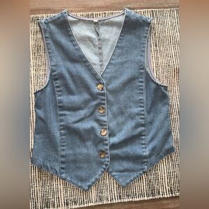 Denim Button-Up Vest